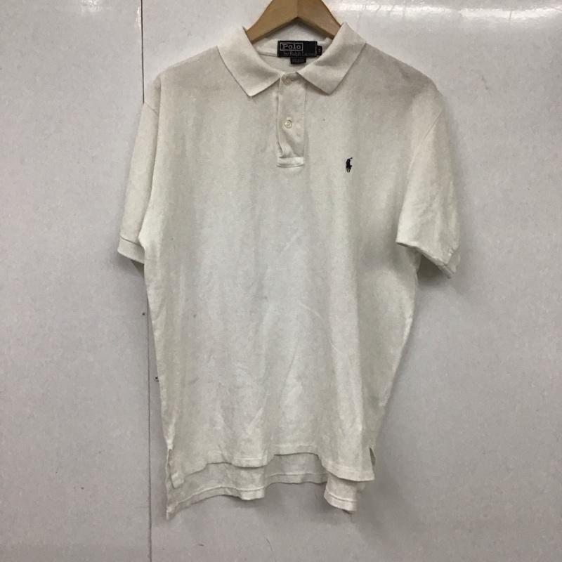 ポロバイラルフローレン Polo by RALPH LAUREN ポロシャツ 半袖 半袖ポロシャツ 半袖カットソー カラーシャツ S ロゴ、文字 白 / ホワイト /  メンズ USED 古着 中古 10131459