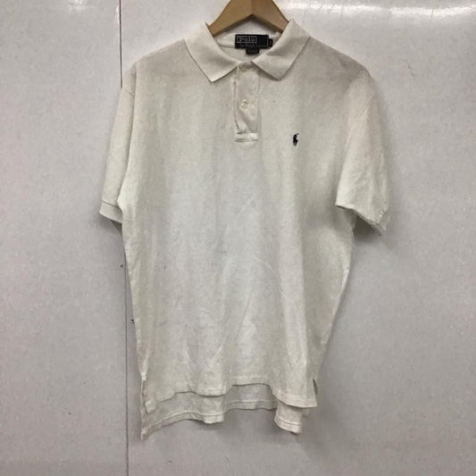 ポロバイラルフローレン Polo by RALPH LAUREN ポロシャツ 半袖 半袖ポロシャツ 半袖カットソー カラーシャツ S ロゴ、文字 白 / ホワイト /  メンズ USED 古着 中古 10131459