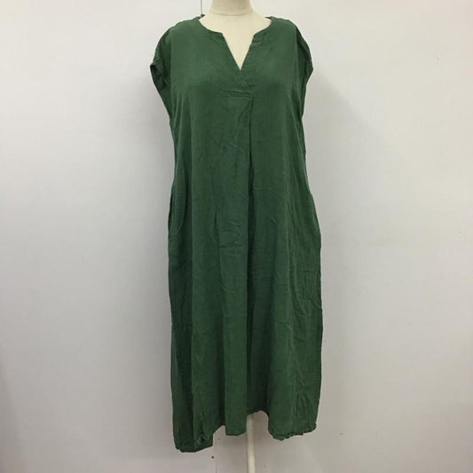 ティティベイト titivate ワンピース ロングスカート XN0997 フレンチスリーブ S 無地 緑 / グリーン /  レディース USED 古着 中古 10115327