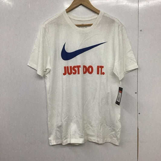 ナイキ NIKE Tシャツ 半袖 bq0593-100 JDIスウッシュSSTシャツ プリントTシャツ L ロゴ、文字 白 / ホワイト /  メンズ USED 古着 中古 10148726