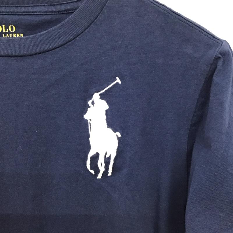 ポロラルフローレン POLO RALPH LAUREN Tシャツ 半袖 半袖カットソー 刺繍Tシャツ クルーネックカットソー M ロゴ、文字 紺 / ネイビー /  レディース USED 古着 中古 10149387