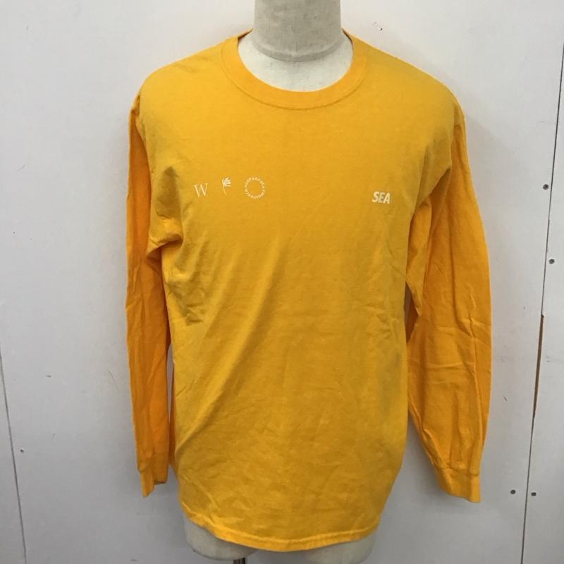ウィンダンシー WIND AND SEA カットソー 長袖 長袖カットソー プリントカットソー クルーネック L プリント 黄 / イエロー /  メンズ USED 古着 中古 10126247