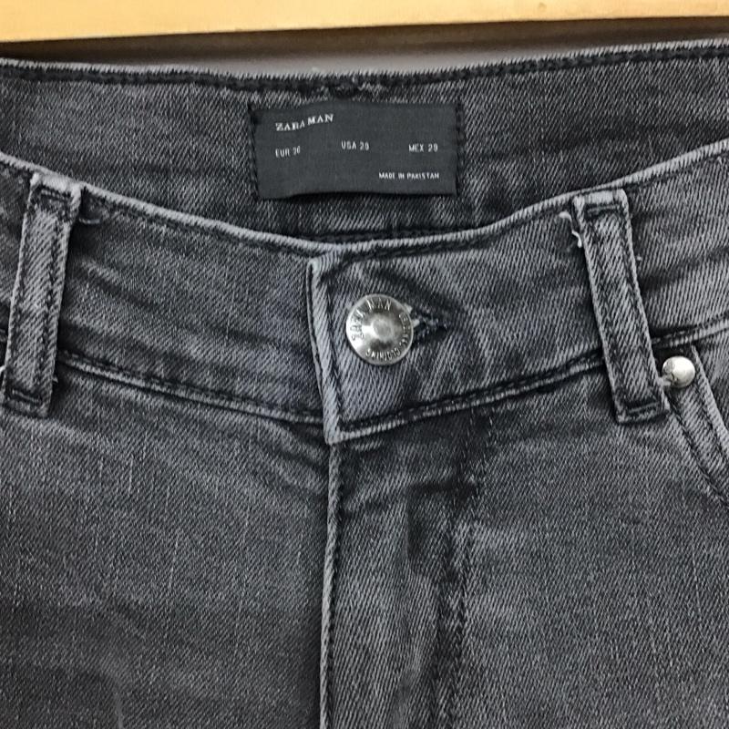 ザラメン ZARA MAN パンツ デニム、ジーンズ デニムパンツ スリムパンツ カジュアルパンツ ストレッチパンツ 36 ダメージ加工 ダークグレー / ダークグレー /  メンズ USED 古着 中古 10149738