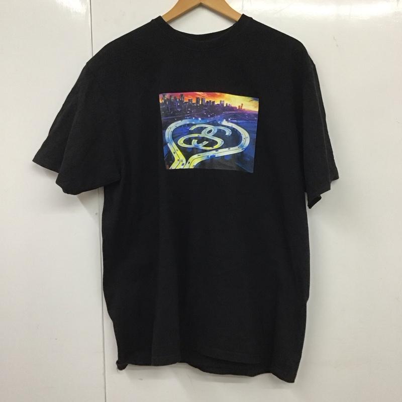ステューシー STUSSY Tシャツ 半袖 L ロゴ、文字 黒 / ブラック /  メンズ USED 古着 中古 10132421