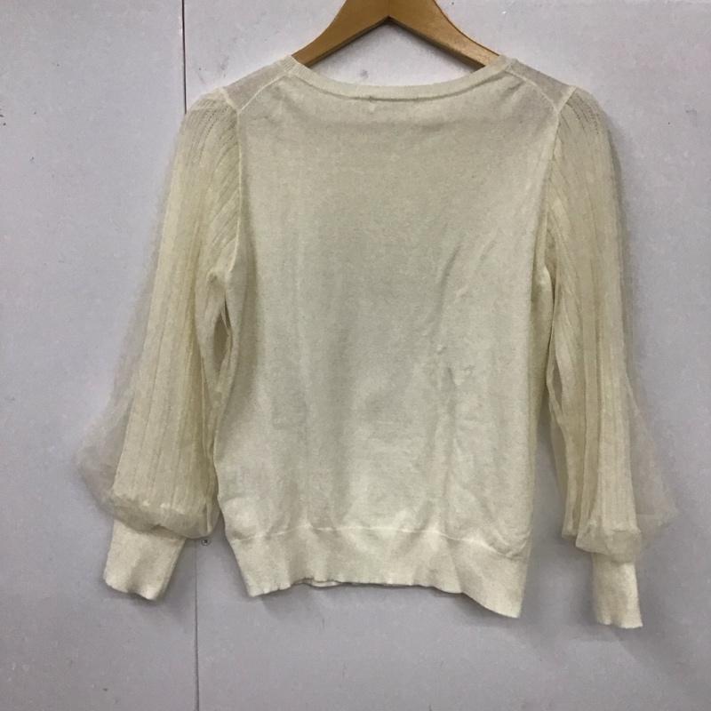 ナチュラルビューティーベーシック NATURAL BEAUTY BASIC ニット、セーター 長袖 M 無地 白 / ホワイト /  レディース USED 古着 中古 10120157
