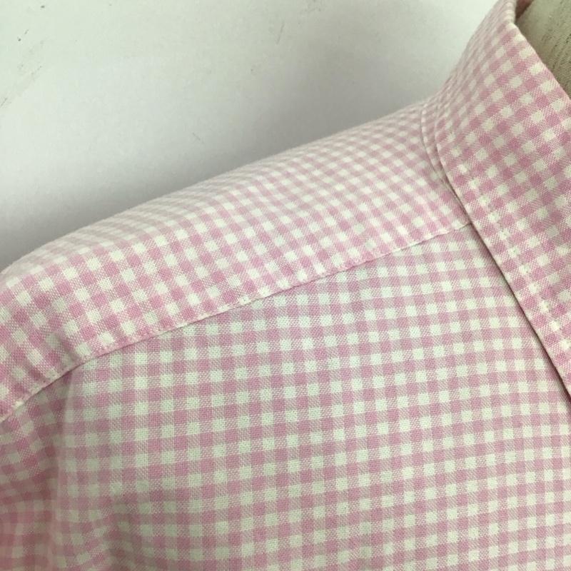 ラルフローレン RALPHLAUREN シャツ、ブラウス 半袖 半袖シャツ ギンガムチェックシャツ ボタンダウンシャツ カラーシャツ ロゴ、文字 白 / ホワイト / X 桃 / ピンク /  メンズ USED 古着 中古 10107023