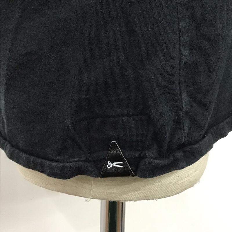 デンハム DENHAM カットソー 半袖 半袖カットソー プリントTシャツ Vネックカットソー L 無地 黒 / ブラック /  メンズ USED 古着 中古 10107252
