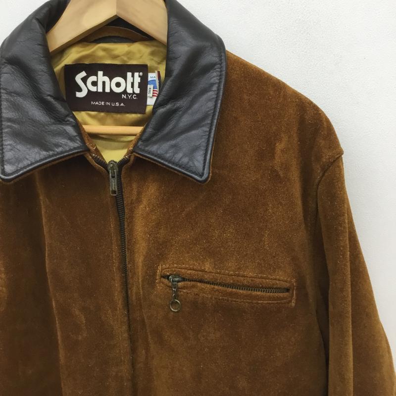 ショット Shott ジャケット、上着 レザージャケット 38 無地 茶 / ブラウン /  メンズ USED 古着 中古 10116039