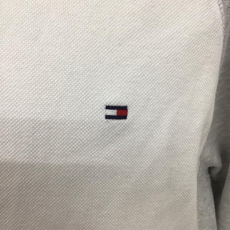 トミーヒルフィガー TOMMY HILFIGER カットソー 長袖 0149470 ラグランスリーブ S ワンポイント 灰 / グレー / X 白 / ホワイト /  メンズ USED 古着 中古 10110852