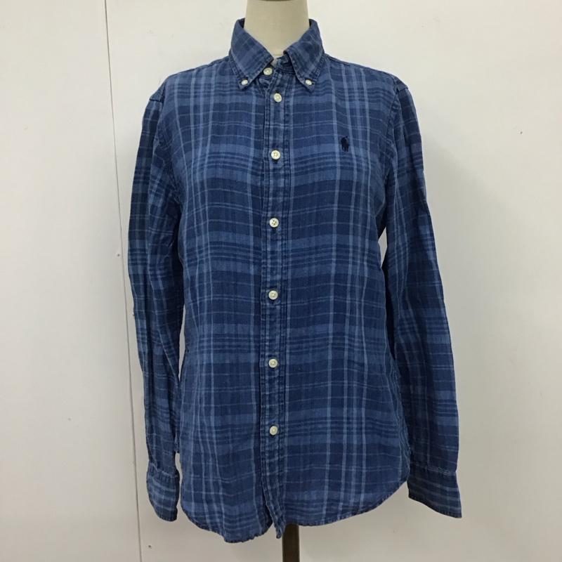 ラルフローレン RALPHLAUREN シャツ、ブラウス 長袖 長袖シャツ チェックシャツ ボタンダウンシャツ XS プリント インディゴ / インディゴ /  メンズ USED 古着 中古 10115963