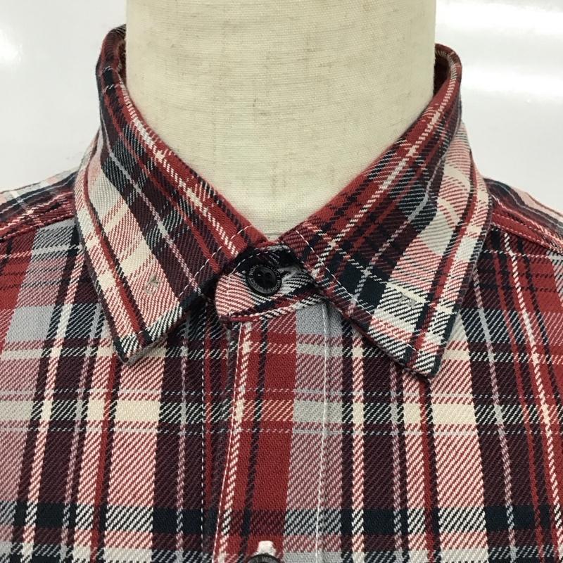 クラクト CLUCT シャツ、ブラウス 長袖 ボタンダウン ワークシャツ ワッペン L チェック マルチカラー / マルチカラー /  メンズ USED 古着 中古 10121374