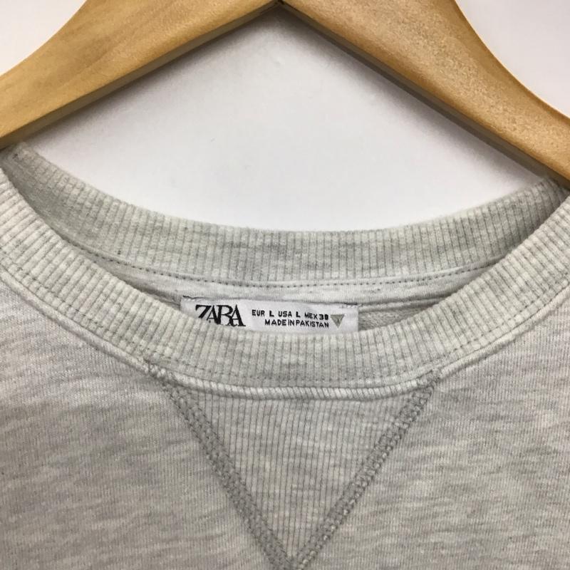 ザラ ZARA トレーナー 半袖 半袖スウェットカットソー クルーネックカットソー L 無地 灰 / グレー /  レディース USED 古着 中古 10141878