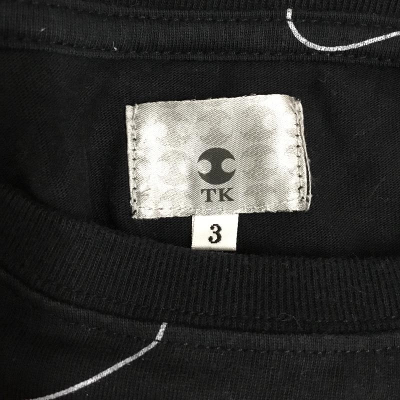 ティーケー TK Tシャツ 半袖 C01-28921 胸ポケット 3 総柄 黒 / ブラック /  メンズ USED 古着 中古 10117774