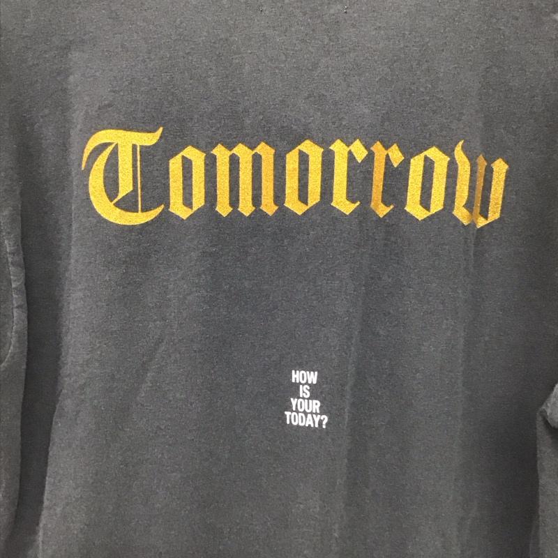 トゥデイエディション TODAY edition カットソー 長袖 長袖カットソー プリントカットソー クルーネック M ロゴ、文字 ダークグレー / ダークグレー /  メンズ USED 古着 中古 10150899