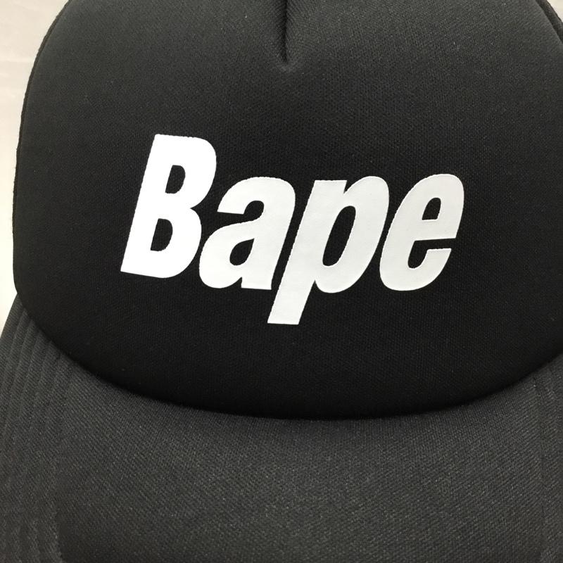 アベイシングエイプ A BATHING APE 帽子 キャップ メッシュキャップ BAPE ロゴ、文字 黒 / ブラック /  メンズ USED 古着 中古 10119943