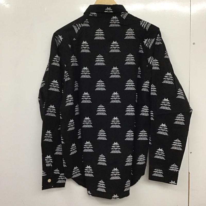 ゴースローキャラバン go slow caravan シャツ、ブラウス 長袖 360245 長袖シャツ プリントシャツ 4 プリント 黒 / ブラック /  メンズ USED 古着 中古 10138168