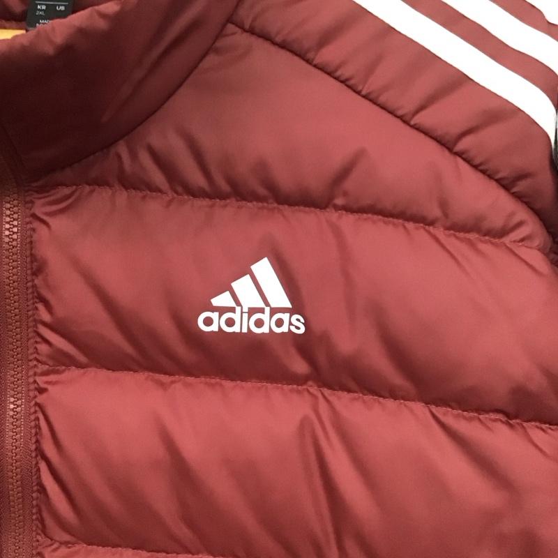 アディダス adidas ジャケット、上着 ジャンパー、ブルゾン gh4595 ダウンジャケット ジップアップジャケット アウター ロゴ、文字 えんじ / ワインレッド /  メンズ USED 古着 中古 10145331