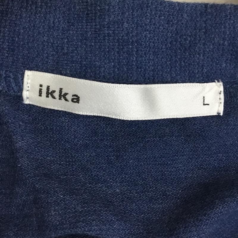 イッカ ikka カーディガン 長袖 Vネック L 無地 紺 / ネイビー /  メンズ USED 古着 中古 10117804