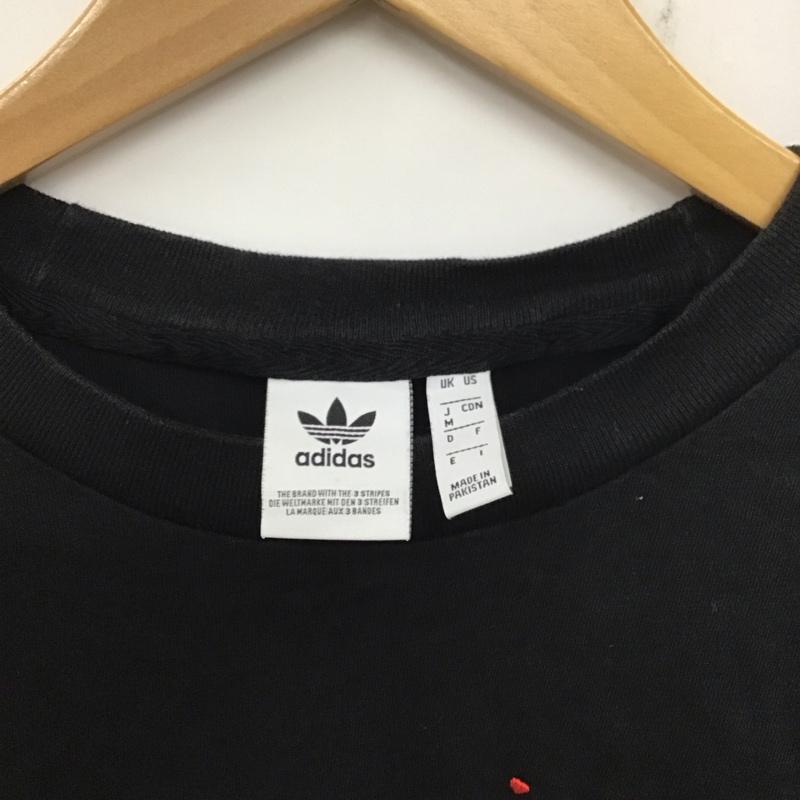 アディダス adidas Tシャツ 半袖 GK7172 ハート 刺繍 ロゴ 3ライン M ワンポイント 黒 / ブラック /  レディース USED 古着 中古 10139126