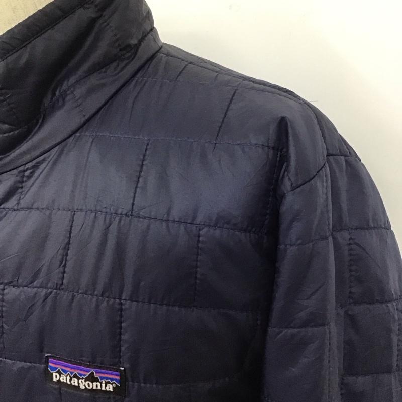 パタゴニア patagonia ジャケット、上着 ジャンパー、ブルゾン ジップアップジャケット ジャンパー ダウンジャケット カジュアルジャケット アウター M ロゴ、文字 紺 / ネイビー /  メンズ USED 古着 中古 10110905