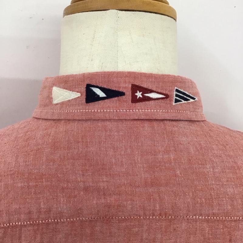 ノーティカ NAUTICA シャツ、ブラウス 長袖 長袖シャツ 無地シャツ カラーシャツ XL ロゴ、文字 赤 / レッド /  メンズ USED 古着 中古 10125055