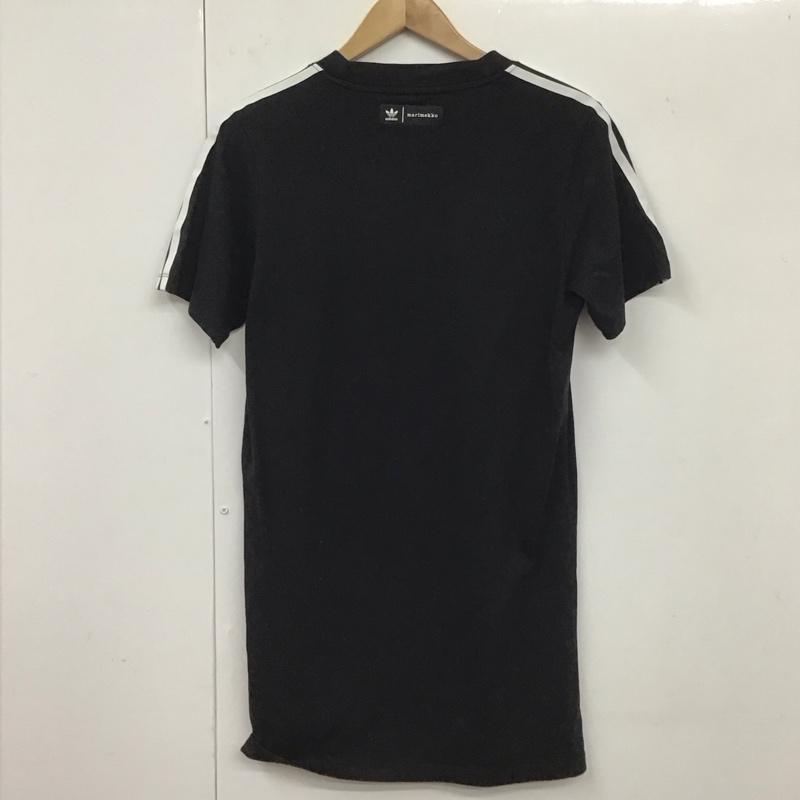 アディダス adidas ワンピース ミニスカート H20487 マリメッコ ブラック Tドレス ロングTシャツ ワンピース marimekko M ロゴ、文字 X プリント 黒 / ブラック /  レディース USED 古着 中古 10131671