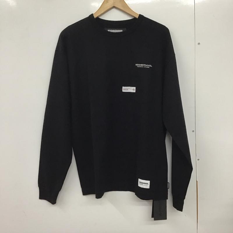 ネイバーフッド NEIGHBORHOOD カットソー 長袖 241fpnh-csm05 長袖Tシャツ クルーネックカットソー M ロゴ、文字 黒 / ブラック /  メンズ USED 古着 中古 10132287