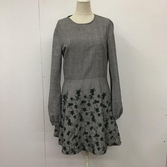 ザラ ZARA ワンピース ミニスカート 4437 269 064 長袖 チェック XS 刺繍 白 / ホワイト / X 黒 / ブラック /  レディース USED 古着 中古 10113493