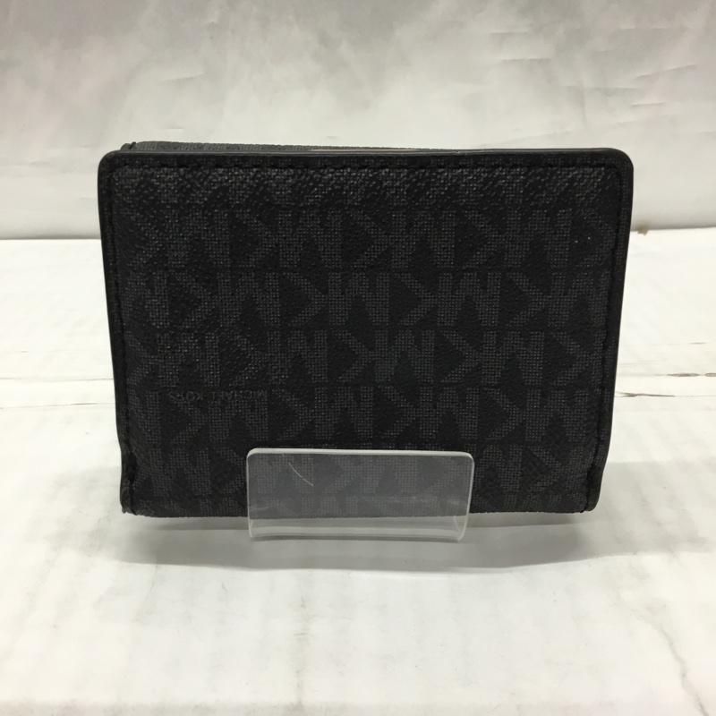 マイケルコース MICHAEL KORS 財布 コンパクト財布 35T2GTVE2B ミニ財布 がま口 総柄 黒 / ブラック /  レディース USED 古着 中古 10119574