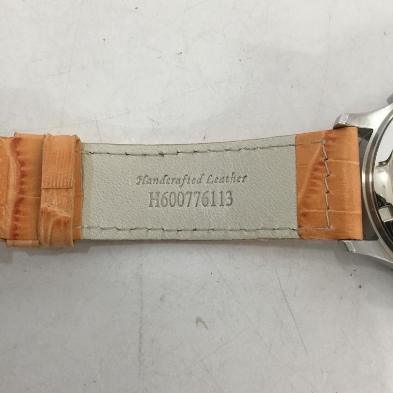 ハミルトン HAMILTON 腕時計 アナログ（クォーツ式） H776121 レザーベルト KHAKI ロゴ、文字 黒 / ブラック / X 橙 / オレンジ /  メンズ USED 古着 中古 10134898