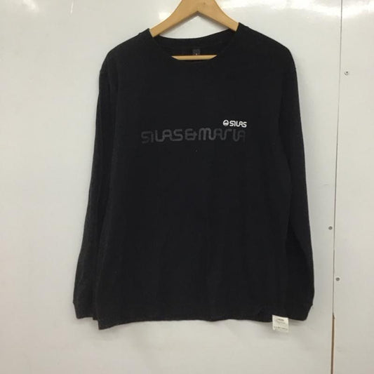 サイラス SILAS カットソー 長袖 長袖カットソー プリントカットソー クルーネック S ロゴ、文字 黒 / ブラック /  メンズ USED 古着 中古 10147620