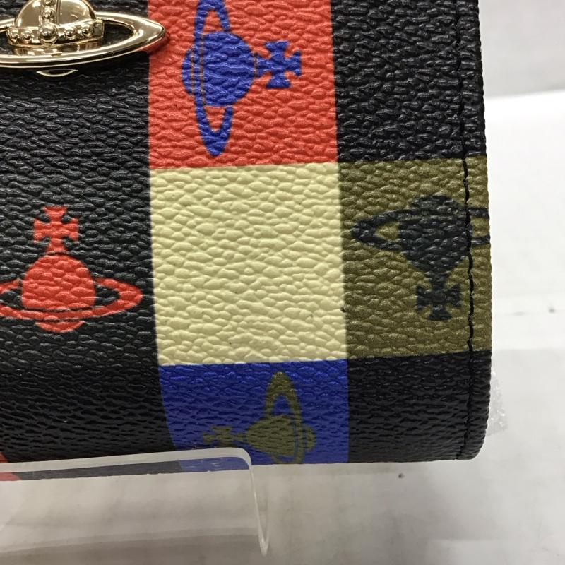 ヴィヴィアンウエストウッド Vivienne Westwood 財布 二つ折り がま口 オーブ 箱有 チェック マルチカラー / マルチカラー /  レディース USED 古着 中古 10120899