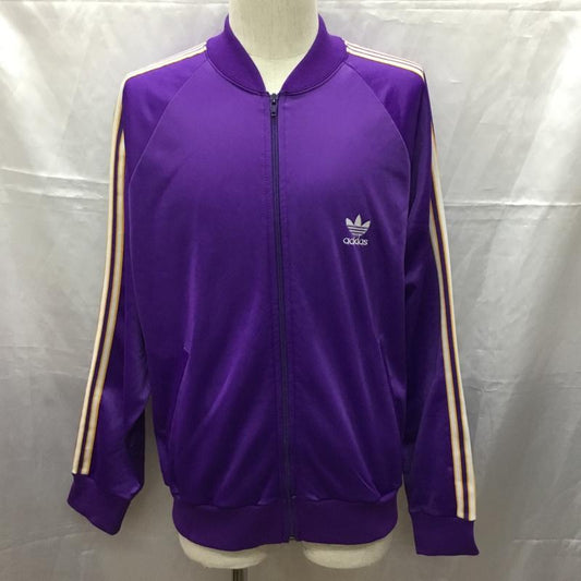 アディダス adidas ジャケット、上着 ジャンパー、ブルゾン ジップアップジャケット ジャージ 長袖ジャケット 古着 ヴィンテージ スポーツウェア 80s usa製 L ロゴ、文字 紫 / パープル /  メンズ USED 古着 中古 10110999