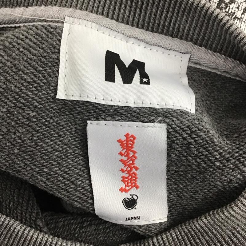 エム M トレーナー 長袖 長袖トレーナー スウェット クルーネック リブスウェットカットソー TPC コラボ XL プリント 灰 / グレー /  メンズ USED 古着 中古 10124666