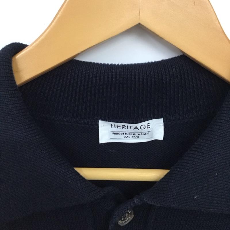 古着 USED カーディガン 長袖 HERITAGE S 無地 黒 / ブラック /  メンズ USED 古着 中古 10134874