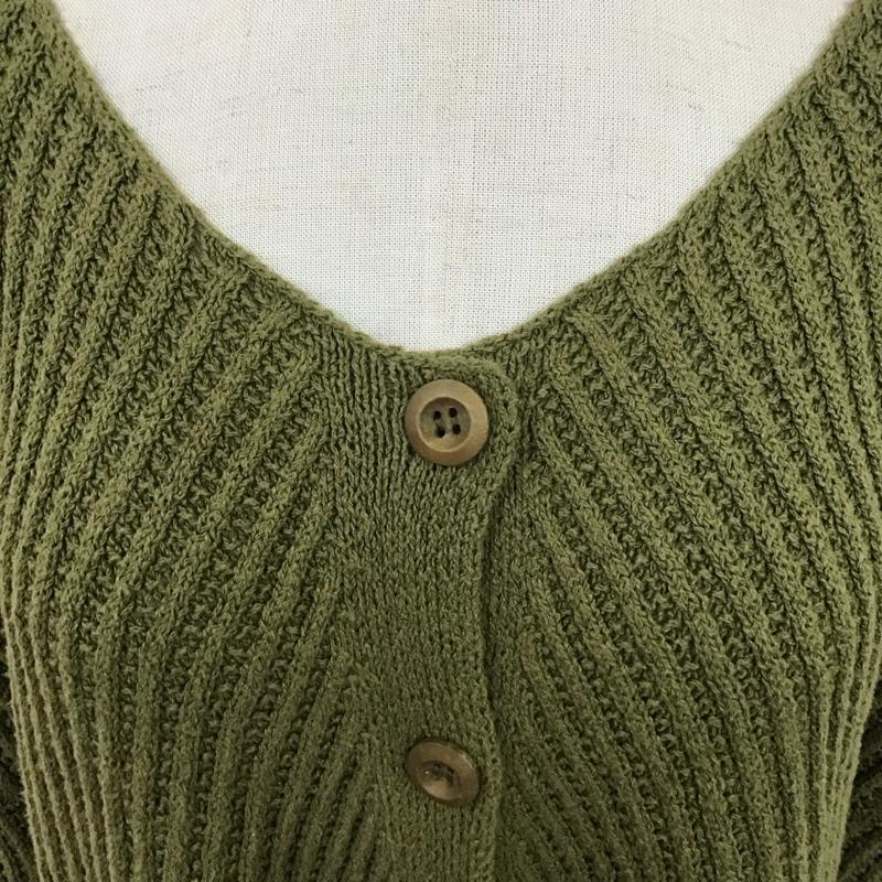 ザラ ZARA カーディガン 長袖 M 無地 緑 / グリーン /  レディース USED 古着 中古 10125056