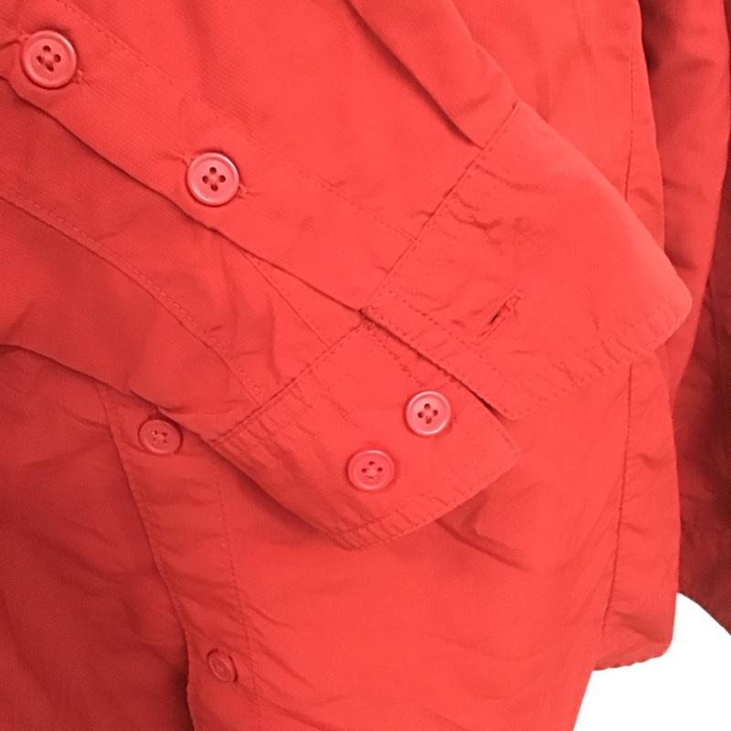 コロンビア Columbia シャツ、ブラウス 長袖 1564361 XM7022 ナイロンシャツ XL ロゴ、文字 赤 / レッド /  メンズ USED 古着 中古 10108260
