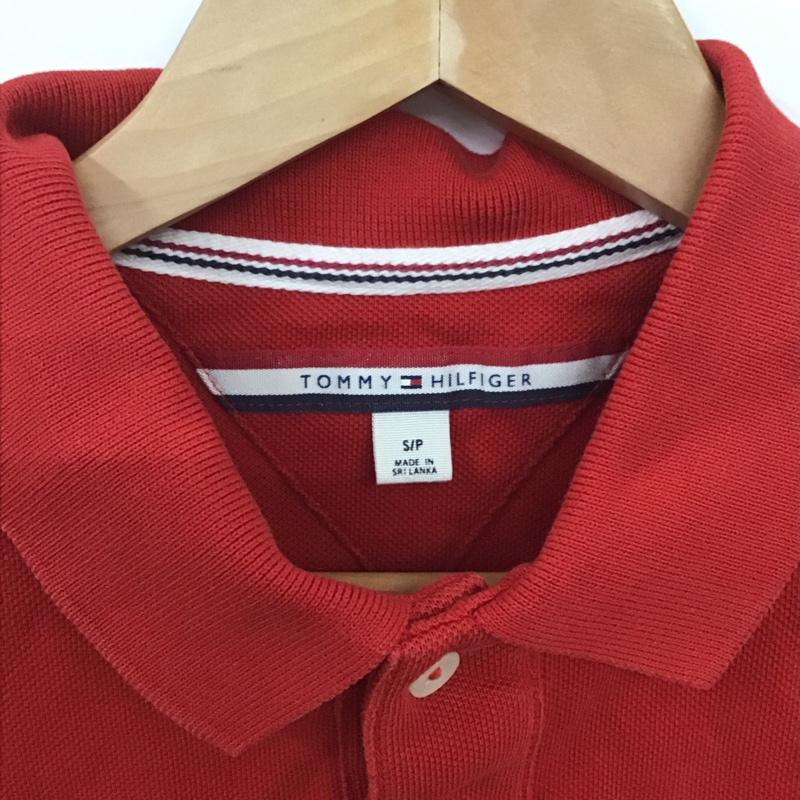 トミーヒルフィガー TOMMY HILFIGER ポロシャツ 半袖 半袖ポロシャツ カラーシャツ 半袖カットソー S ロゴ、文字 赤 / レッド /  メンズ USED 古着 中古 10136241