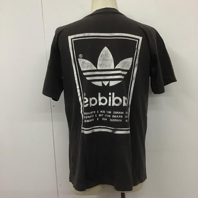アディダス adidas Tシャツ 半袖 半袖カットソー プリントTシャツ クルーネックカットソー 古着 ヴィンテージ 80s 万国タグ L プリント 黒 / ブラック /  メンズ USED 古着 中古 10107007