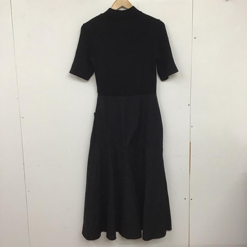 ザラ ZARA ワンピース ロングスカート ロングワンピース 半袖ニットワンピース フレアスカート S 無地 黒 / ブラック /  レディース USED 古着 中古 10141425
