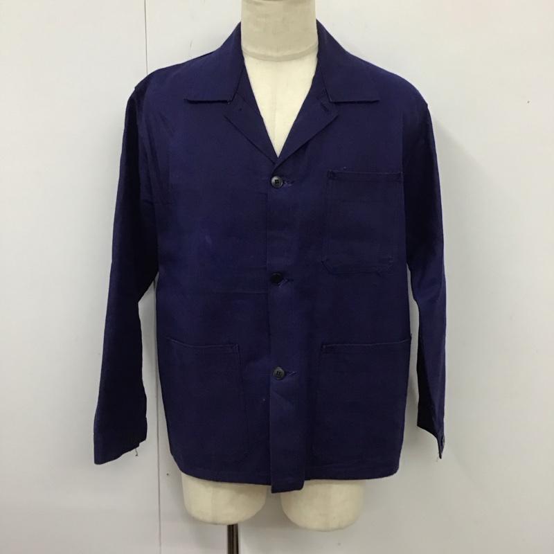 マコバ MACOBER ジャケット、上着 ジャケット、ブレザー ユーロワーク フランス製 コットン シャツジャケット 46 無地 紺 / ネイビー /  メンズ USED 古着 中古 10120205