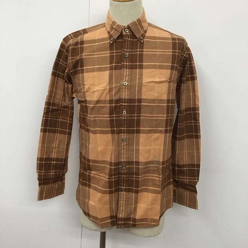ニューヨーカー NEWYORKER シャツ、ブラウス 長袖 16-76-6710 ボタンダウン M チェック 茶 / ブラウン /  メンズ USED 古着 中古 10111187