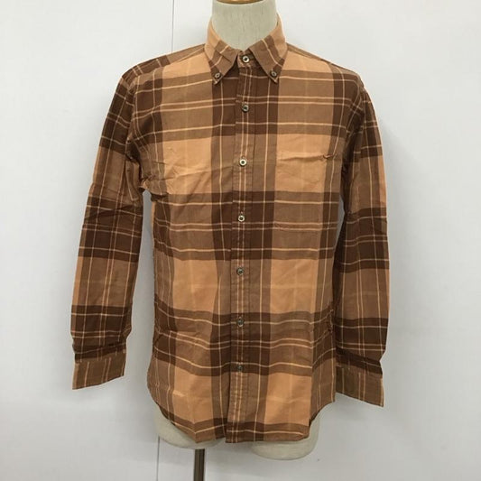 ニューヨーカー NEWYORKER シャツ、ブラウス 長袖 16-76-6710 ボタンダウン M チェック 茶 / ブラウン /  メンズ USED 古着 中古 10111187