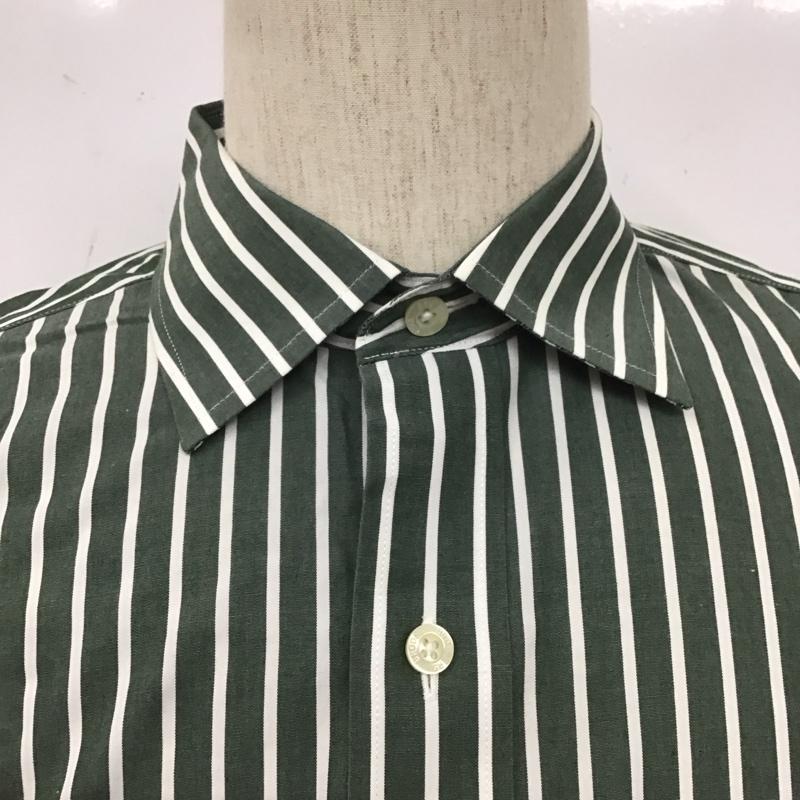 ブルックスブラザーズ BROOKS BROTHERS シャツ、ブラウス 長袖 M ストライプ 白 / ホワイト / X カーキ / カーキ /  メンズ USED 古着 中古 10111185