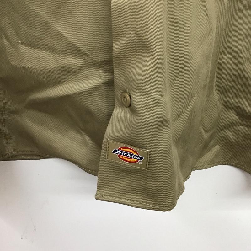 ディッキーズ Dickies シャツ、ブラウス 長袖 長袖シャツ 無地シャツ カラーシャツ L 無地 ベージュ / ベージュ /  メンズ USED 古着 中古 10132332