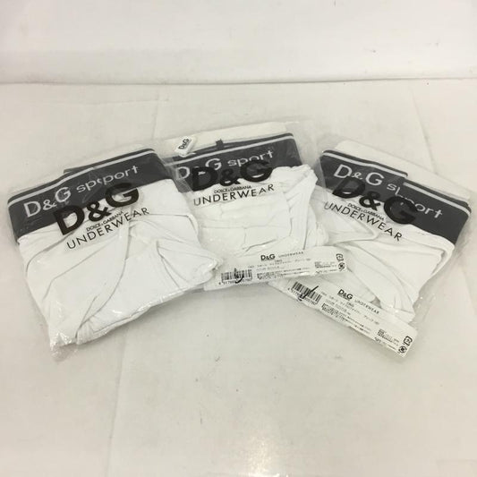 ドルチェアンドガッバーナ DOLCE&GABBANA ウェア ウェア M-DGMPS1M D&G sport マイクロファイバーブリーフ アンダーウェア 3枚セット M ロゴ、文字 白 / ホワイト /  メンズ USED 古着 中古 10132138