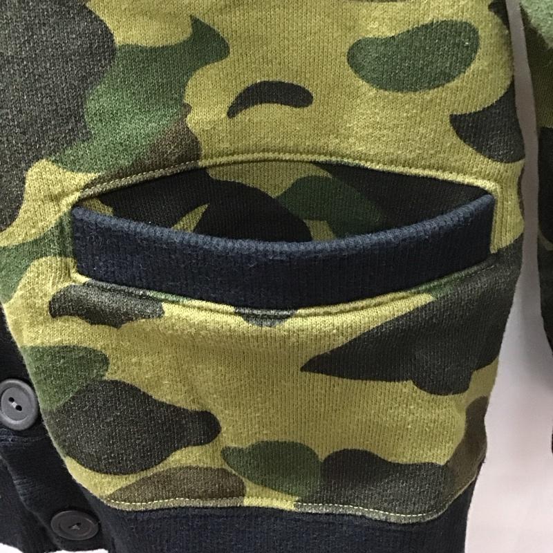 ベイプ BAPE カーディガン 長袖 長袖カーディガン 前開き スウェットカーディガン 110cm カモフラージュ柄・迷彩 マルチカラー / マルチカラー /  ボーイズ USED 古着 中古 10111669