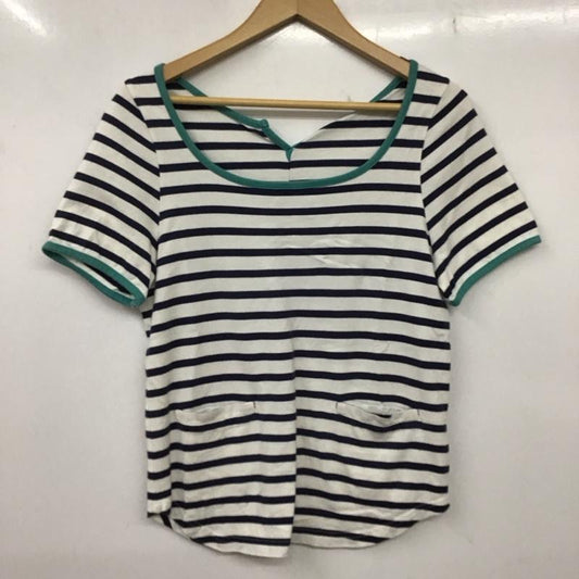 ジルスチュアート JILLSTUART カットソー 半袖 半袖カットソー プリントTシャツ ボーダー FREE ボーダー柄 白 / ホワイト / X 紺 / ネイビー /  レディース USED 古着 中古 10136263