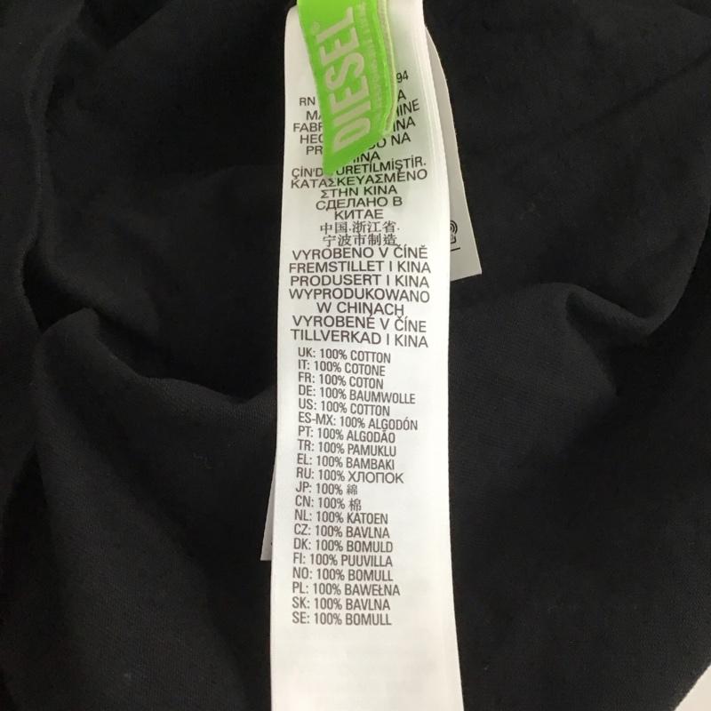 ディーゼル DIESEL Tシャツ 半袖 半袖カットソー プリントTシャツ クルーネックカットソー XL ロゴ、文字 黒 / ブラック /  メンズ USED 古着 中古 10145054