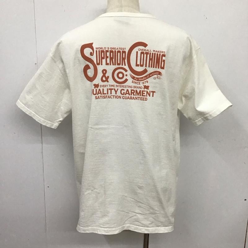 スタディオダルチザン STUDIOD ARTISAN&SA Tシャツ 半袖 半袖カットソー プリントTシャツ クルーネックカットソー XXL プリント 白 / ホワイト /  メンズ USED 古着 中古 10126228